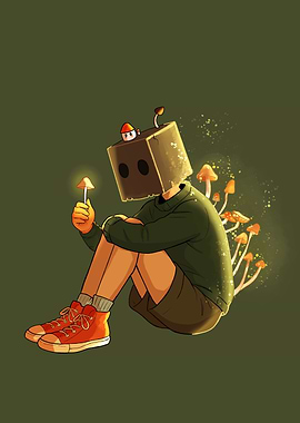 Boxhead and Mushrooms