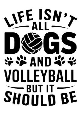 Dogs and Volleyball Graphic
