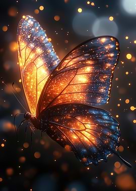 Glowing Butterfly with Sparkles