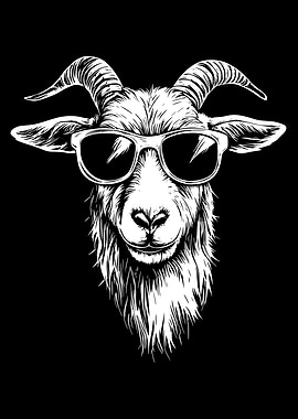 Cool Goat with Sunglasses