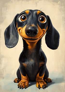 Cartoon Dachshund Portrait