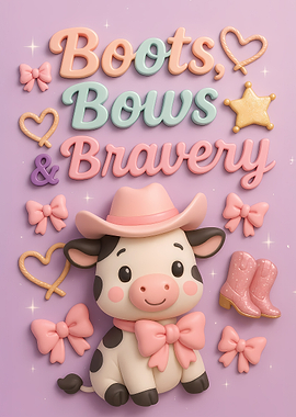 Boots, Bows, and Bravery Cowgirl Art