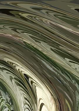 Abstract Swirling Green and Brown Pattern AF1