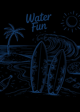 Water Fun Beach Illustration