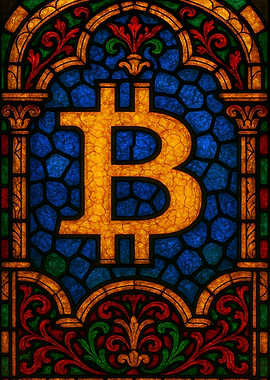 Bitcoin Stained Glass Art