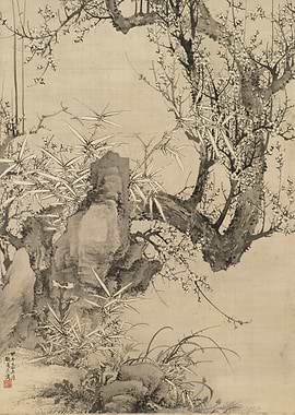 Ink Wash Painting: Plum Blossoms