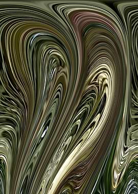 Abstract Swirls of Green and Brown AF5