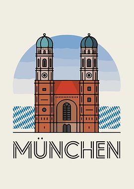 Munich Frauenkirche Illustration