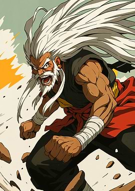 Anime Old Man Fighter