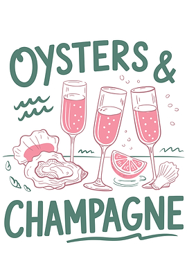 Oysters and Champagne Illustration