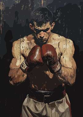 Vintage Boxer Portrait Poster