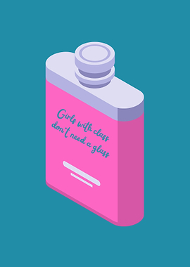 Pink Flask with Slogan