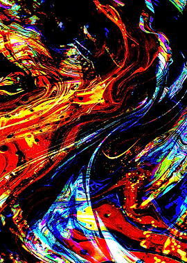 Abstract Colorful Swirls Artwork Poster