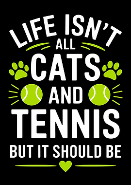 Cats and Tennis Graphic Design