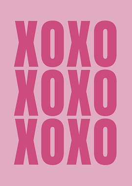 XOXO Pink Text Art