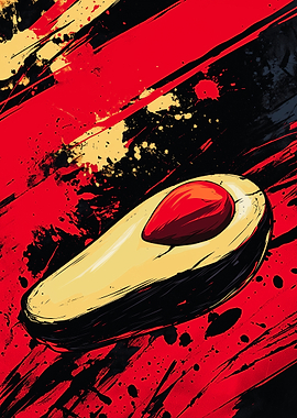 Avocado Half Abstract Art