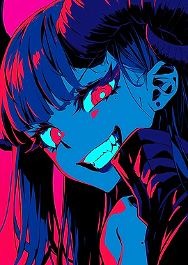 Demon Girl with Horns