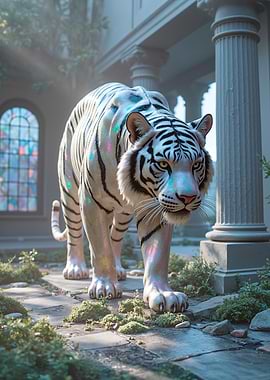 White Tiger with Iridescent Markings