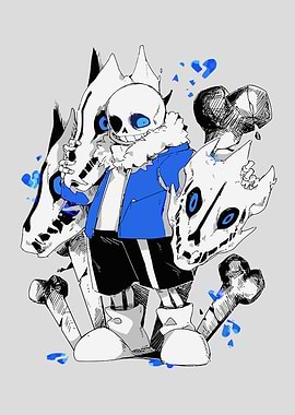 Sans Undertale with Gaster Blasters