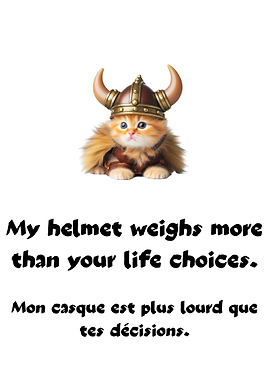 Viking Cat with Funny Quote