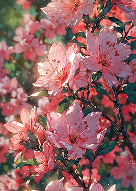 Pink Azalea Blossom Digital Art