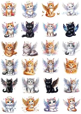 Cute Angel Kitten Collage