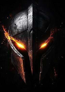 Fiery Spartan Helmet