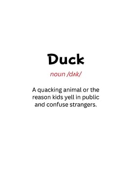 Duck Definition Text Art