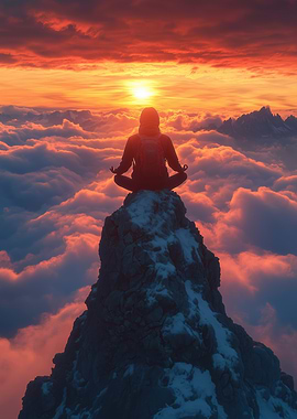 Mountain Meditation at Sunset