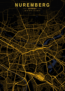 Nuremberg Golden City Map