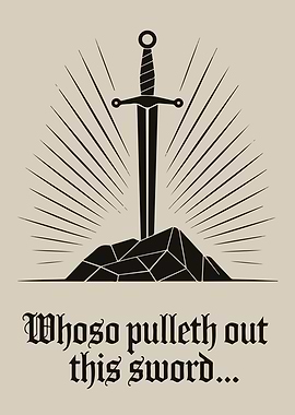 Excalibur Sword in Stone Illustration