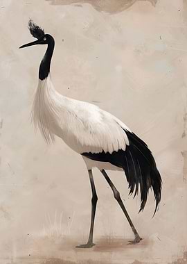 Black-necked Crane Illustration