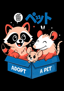 Adopt a Pet Cartoon Illustration