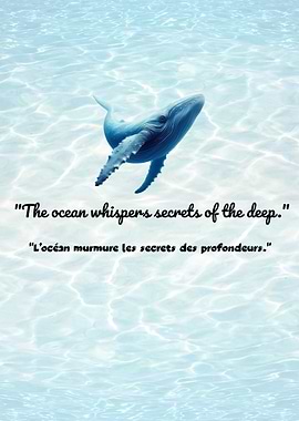 Whale in Ocean with Quote