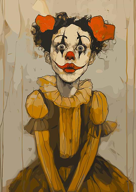 Creepy Clown Girl Poster