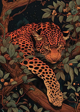 Sleeping Leopard in Tree