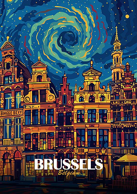 Brussels, Belgium Cityscape Art