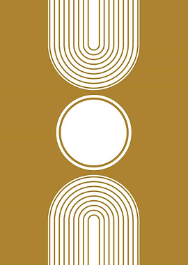 Abstract Geometric Shapes on Gold Background
