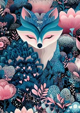 Fox in Floral Fantasy