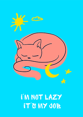 Cute Cat Funny Quote Illustration