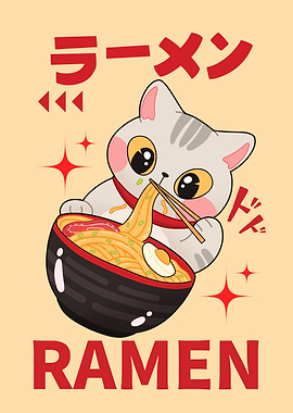 Cute Ramen Cat