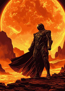 Sci-Fi Warrior on Alien Planet