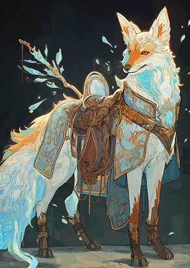 Ornate Fox with Saddle