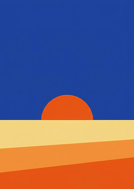 Minimalist Sunset Landscape