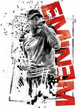 Eminem Portrait with Graphic Elements