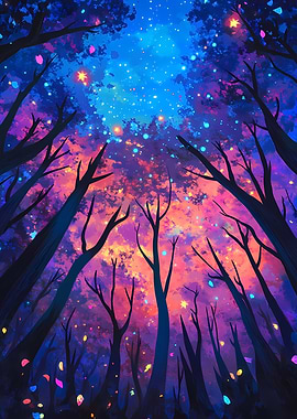 Enchanted Forest at Night