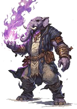 Elephant Man Wizard Casting Magic