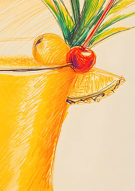 Tropical Cocktail Illustration
