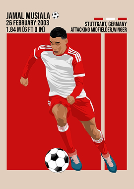 Jamal Musiala Soccer Player Illustration