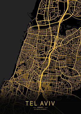 Golden Tel Aviv City Map